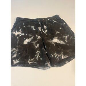 A/X Armani Exchange Tie-Dye Black & White Drawstring Shorts
